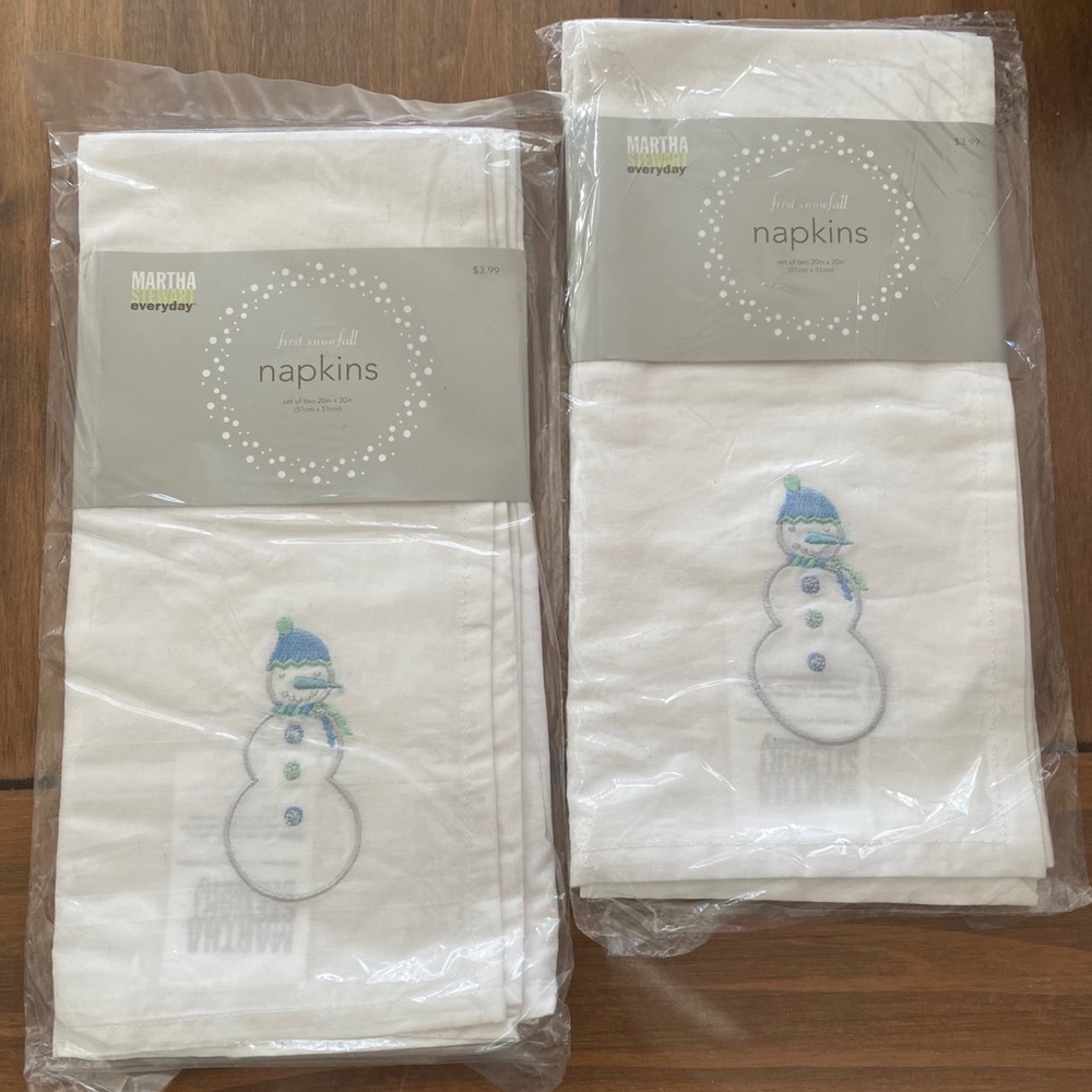 Martha Stewart snowman cloth napkins